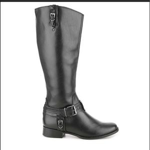 Matisse Flashback Black Leather Tall Riding Boots (size 6.5) Wide Calf